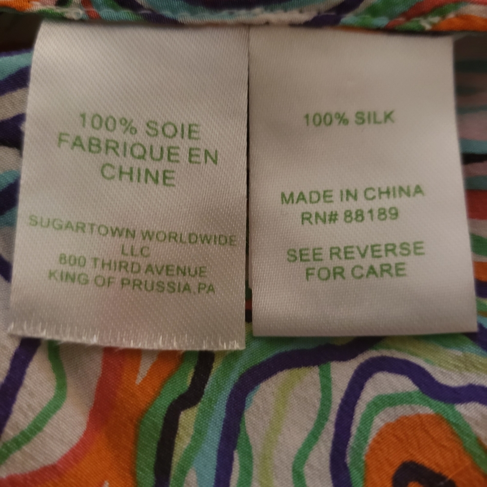 LILLY PULITZER PURRFECT DUSK SILK SLEEVELESS TOP SIZE SMALL - Picture 6 of 6